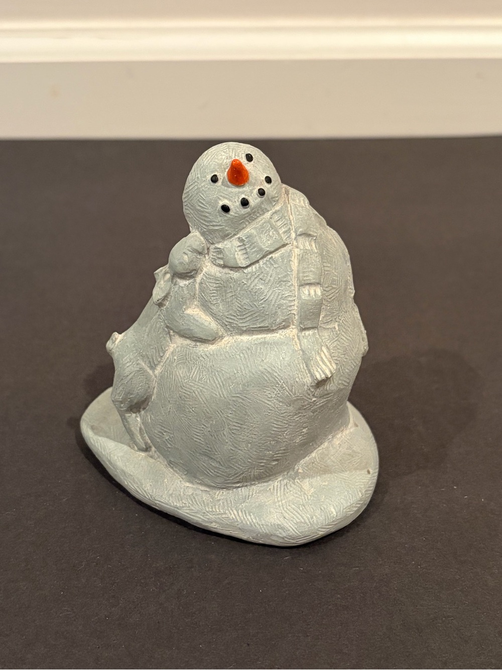 Isabel Bloom Signed Snowman With Rabbit Figurine 2009